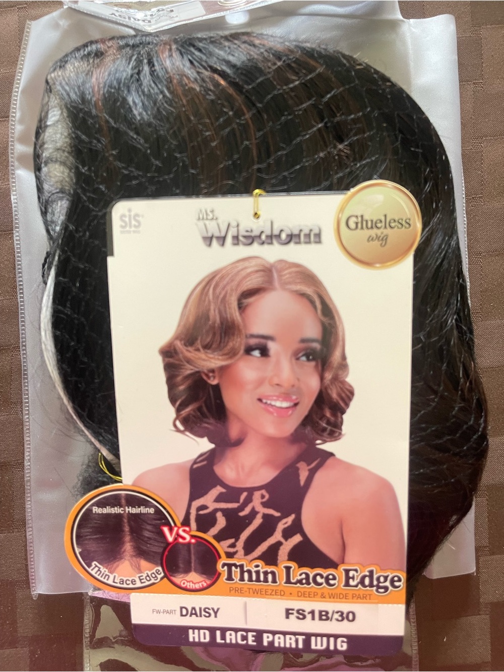 Ms. Wisdom DAISY HD Lace Part Wig in FS1B/30 - Black with Auburn Highlights